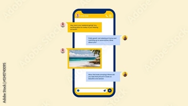 Fototapeta Universal Text Bubble Message SMS Conversation