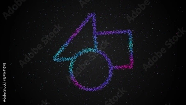 Fototapeta Colorful Particles Morphing Logo Reveal