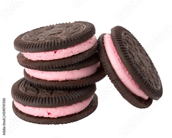 Fototapeta Cookie Biscuits With Cream.