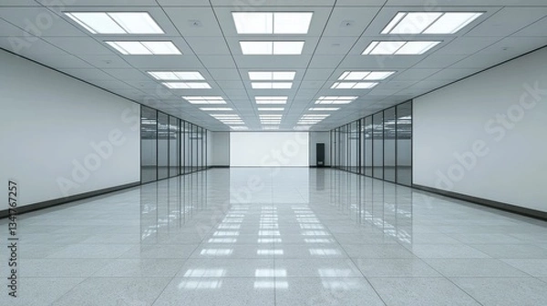 Fototapeta Professional Empty Office Space with Bright Lighting