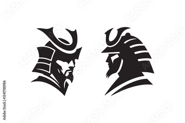 Obraz Samurai warrior silhouette vector icon
