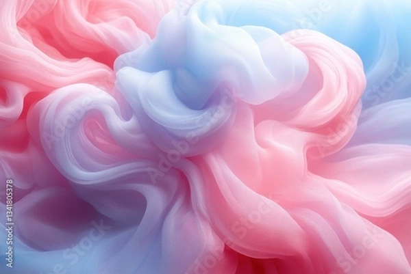 Fototapeta Vibrant Swirl of Cotton Candy Pink and Sky Blue Fabric Creates a Colorful Abstract Design Perfect for Art or Decoration Inspiration