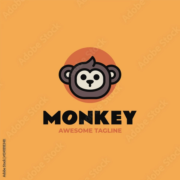 Obraz Monkey Flat Modern Logo