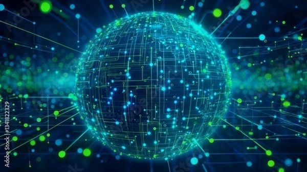 Obraz Abstract digital connections, representing global internet and networking technologies