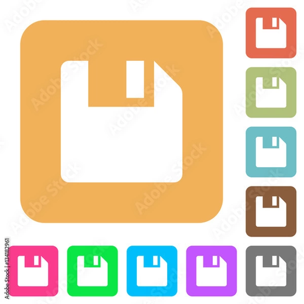 Fototapeta Save data rounded square flat icons
