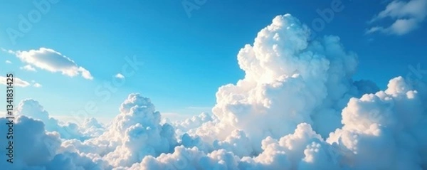 Fototapeta Stunning azure sky, dynamic cloud formations Breathtaking ethereal scene , high resolution, backdrop, day