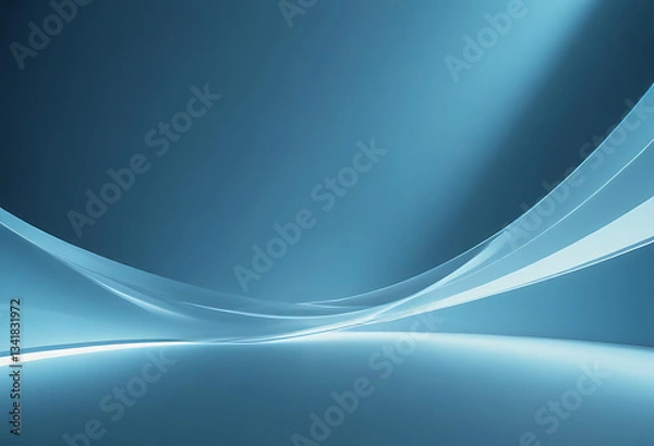 Obraz Smooth blue curves and light