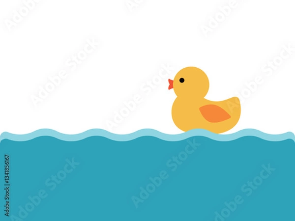 Fototapeta 水に浮かぶアヒルのおもちゃ