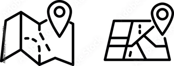 Fototapeta "Detailed Street Map Icon Representing Navigation and Urban Exploration"