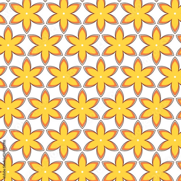 Fototapeta Seamless pattern with flowers