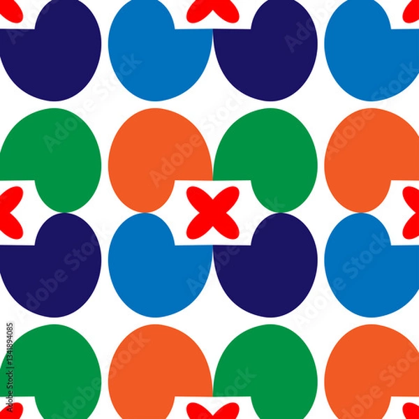 Fototapeta Seamless background pattern with shapes