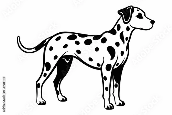 Fototapeta dalmatian line art silhouette vector illustration