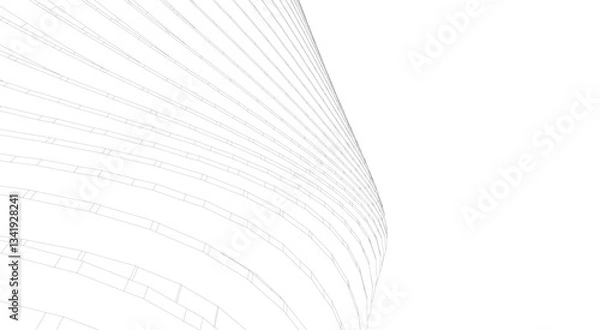 Fototapeta Architectural Structure – Futuristic Geometric Facade in Perspective