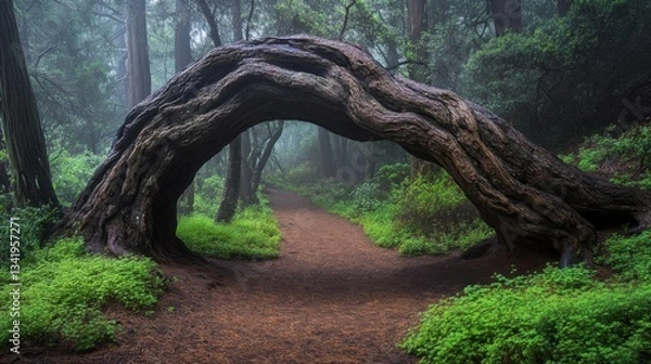 Fototapeta Forest Path Arching Through Ancient Tree