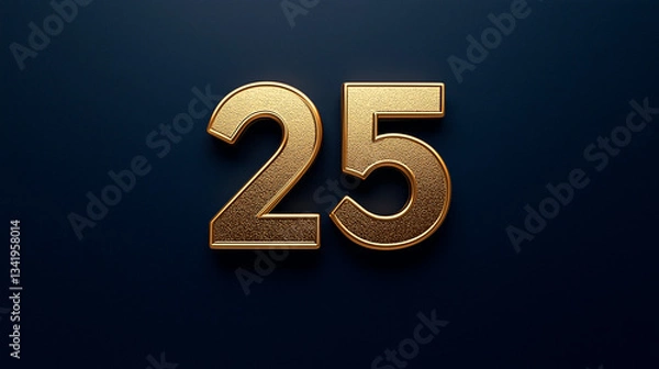 Obraz The number 25 on a blue background