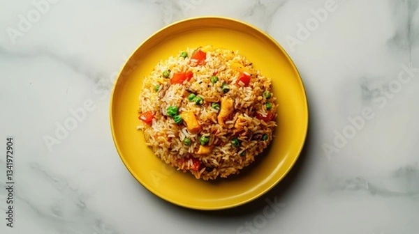 Fototapeta Malay Nasi Lemak Top View Photography with Studio Lighting