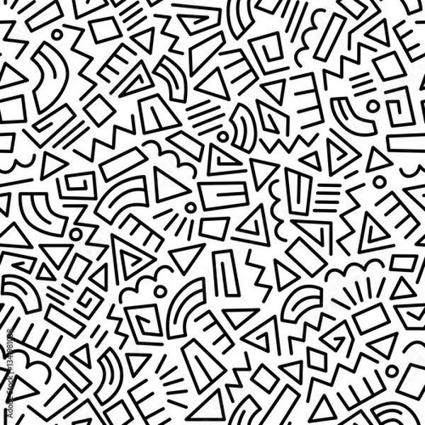 Obraz creative and fun seamless doodle pattern