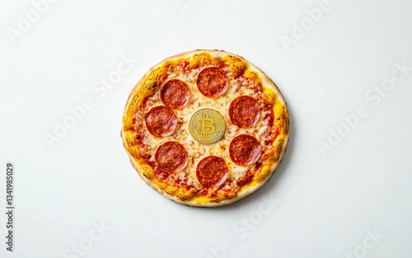 Fototapeta Bitcoin pizza.