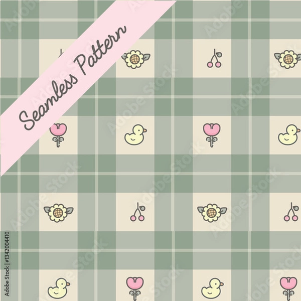 Obraz Kawaii seamless pattern