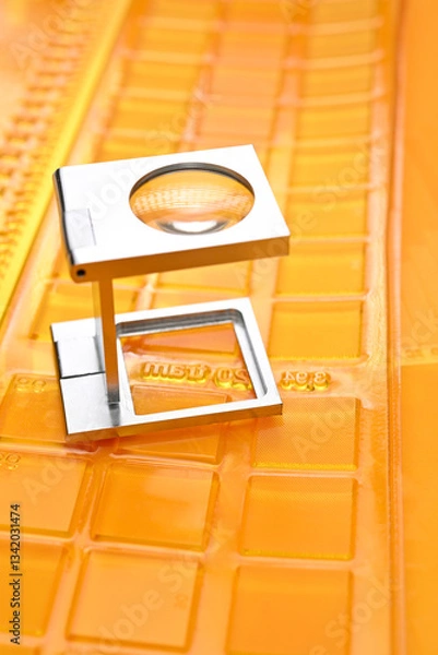 Fototapeta Close-up of a flexographic printing plate with loop     