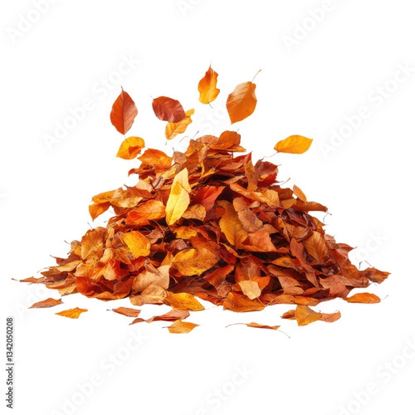 Obraz Autumn falling maple leaves isolated on white background