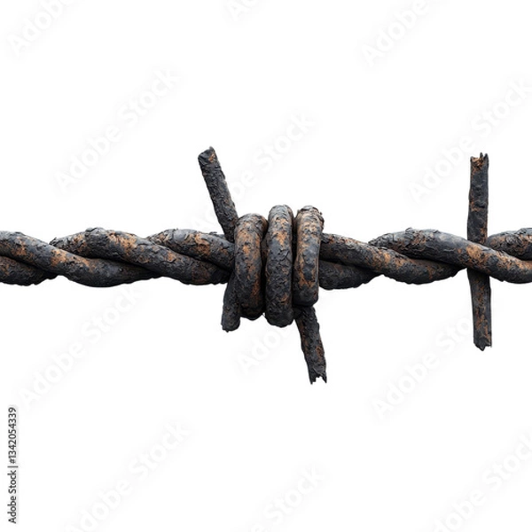 Obraz barbed wire on white or transparency background