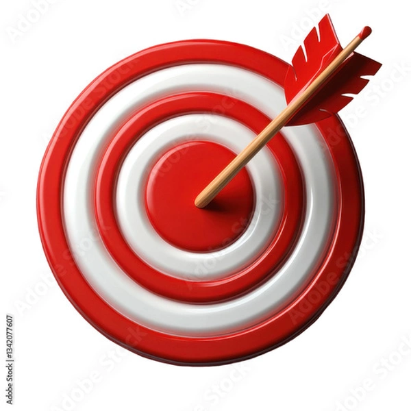 Obraz Target with arrow icon isolated on white background