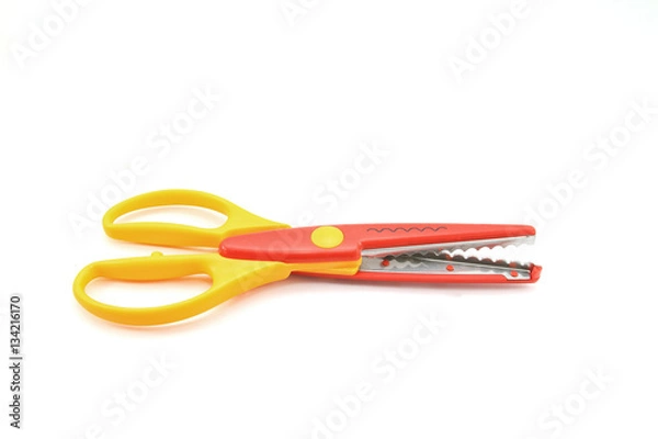 Obraz Zigzag scissor isolated on white background