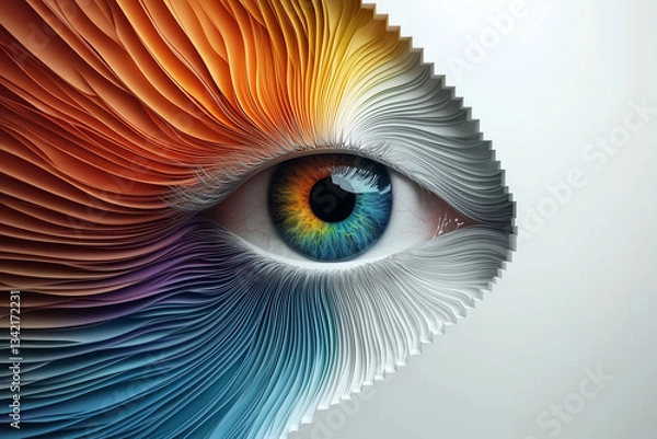 Fototapeta Human multicolored iris of the eye