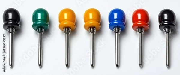 Obraz Colorful Precision Tools on White Background