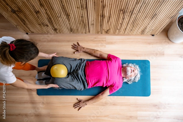 Obraz Senior man in physical therapy