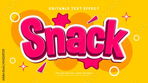 Fototapeta Snack delicious 3d editable text effect food style