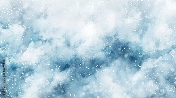 Fototapeta Abstract Winter Watercolor Background Soft Blue and White Texture Style Design Inspiration Art For Social Media Posts For Winter And Holiday Seasons With Pale Color Combinations and Nature Inspired