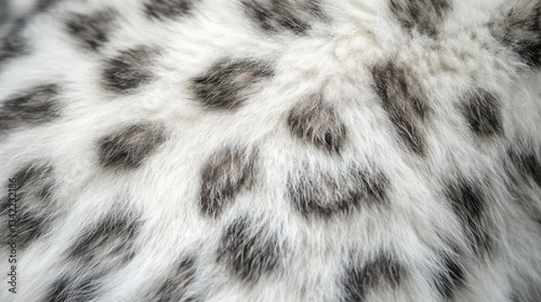 Fototapeta Detailed snow leopard fur showcasing unique spots and texture variations
