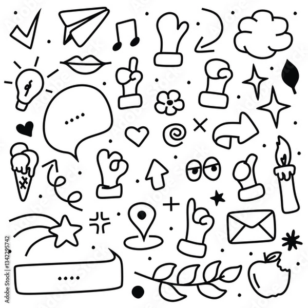 Obraz hand drawn doodle icons set
