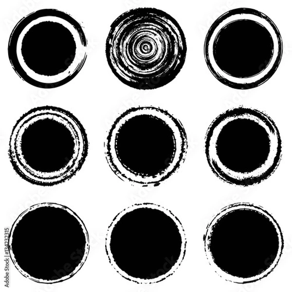 Obraz Grunge circles round painted shapes