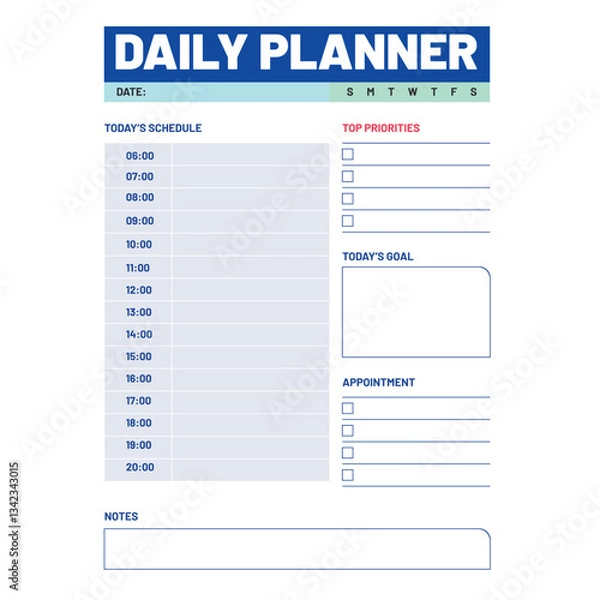 Fototapeta Daily Planner Template Concept