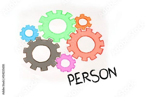 Fototapeta Gears and PERSONAL GROWTH mechanism