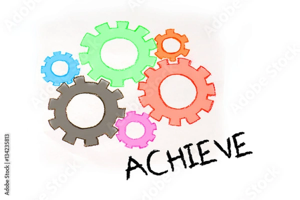 Fototapeta Gears and PERSONAL GROWTH mechanism