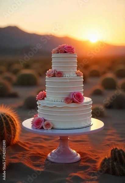 Obraz wedding cake on the beach