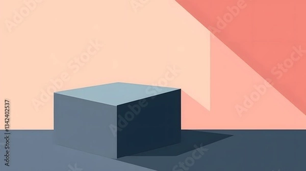Obraz Abstract Minimalist Cube Display Pastel Background