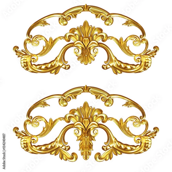 Obraz cartouche gold
