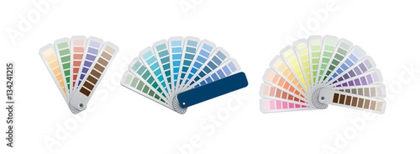 Fototapeta Different types of color palette guides. Color swatch vector icon isolated on white background