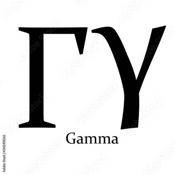 Fototapeta Gamma Greek alphabet symbol Beta on a Transparent Background