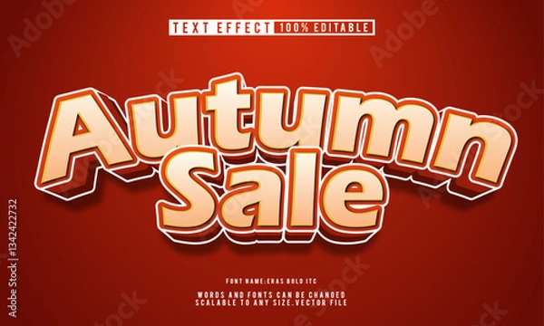 Fototapeta Editable Autumn Sale text effect template with vibrant fall colors. Perfect for seasonal promotions and marketing materials.