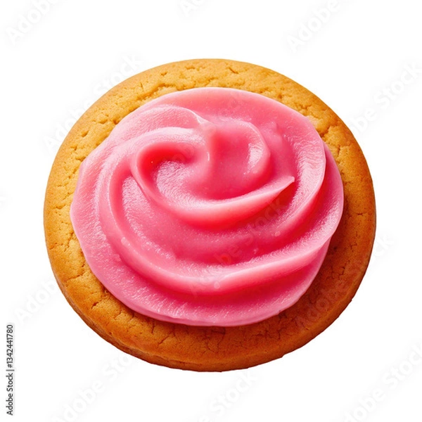 Obraz Sugar Cookie with Green Frosting Isolated on a Transparent Background 
