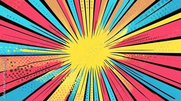Fototapeta A vibrant explosion of colors radiating from a central point