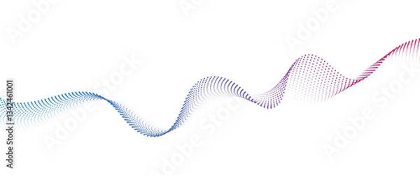 Obraz Flowing Dot Wave halftone gradient pattern on transparent background	
