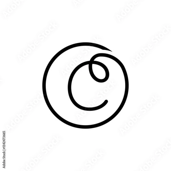 Obraz INITIAL LETTER C CIRCLE LINE SIMPLE LOGO