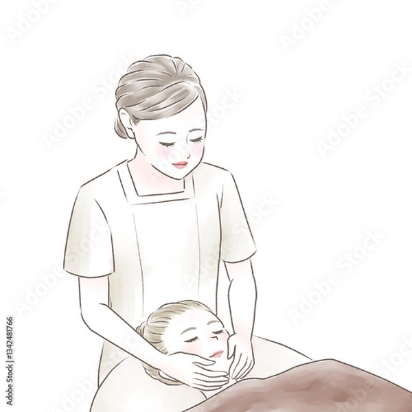 Obraz エステサロンで施術を受けるシーン　